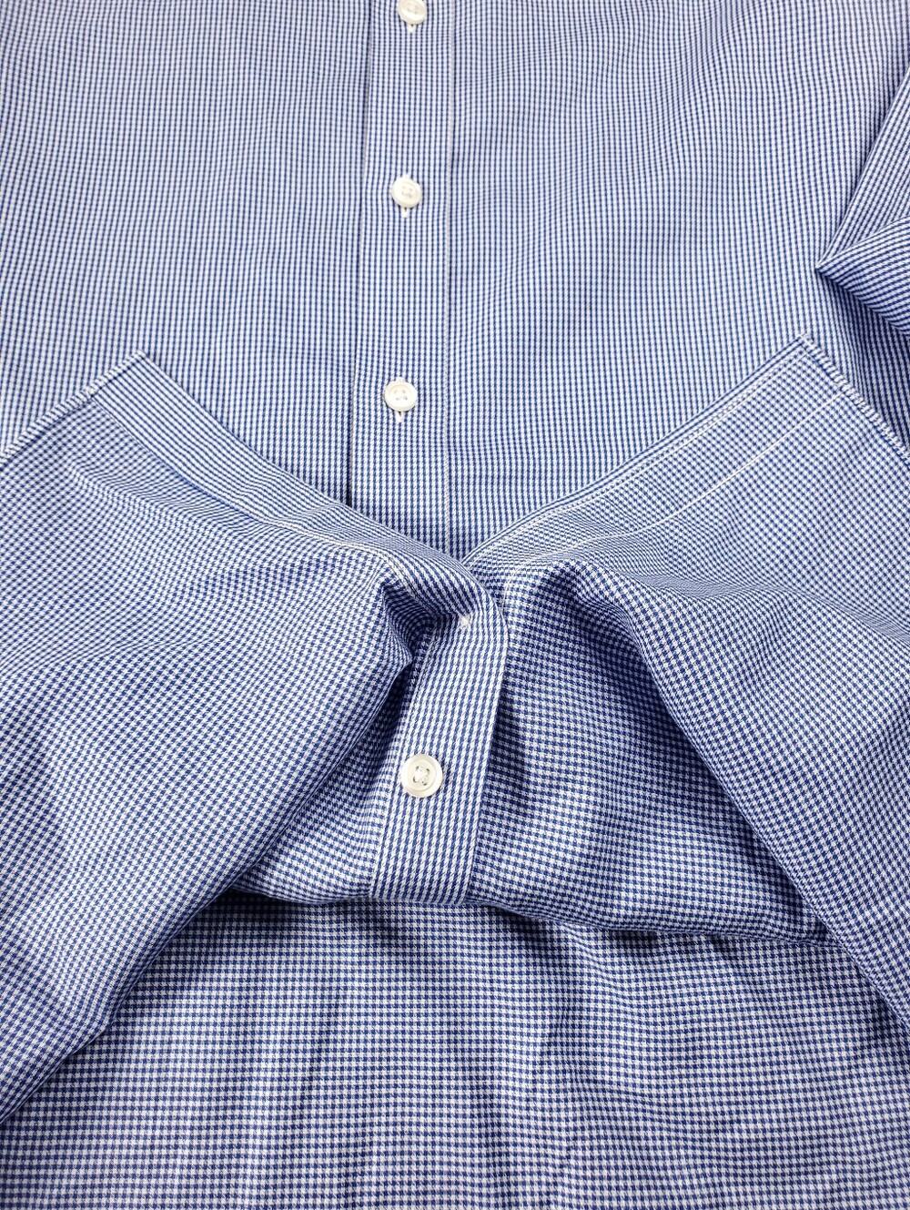 Charles Tyrwhitt Dress Shirt Slim Fit 16.5 35 Blue White Check Non Iron Spread - Picture 7 of 8